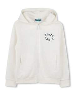 Худи на молнии с вышитым логотипом, белый Kenzo kids
