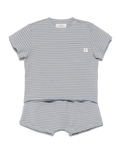 Комплект из футболки и полосатых шортов, синий Teddy & minou