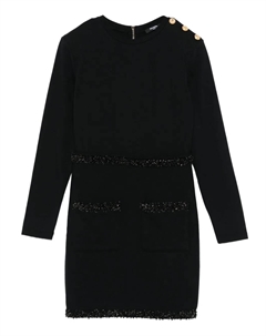 Платье с декорированным карманом, черный Balmain kids