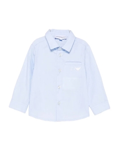 Рубашка с вышитыми деталями, синий Emporio armani kids