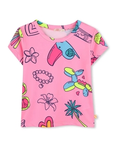 Футболка с графичным принтом, розовый Billieblush