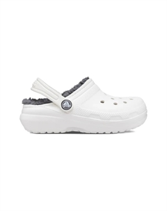 Клоги с искусственным мехом, белый Crocs kids