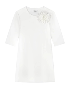 Платье с цветочной аппликацией, белый Il gufo