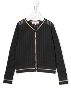 Трикотажный кардиган вязки кроше, серый Bonpoint