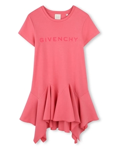 Платье с логотипом, розовый Givenchy kids