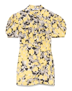 Платье с цветочным принтом, черный Msgm kids