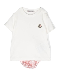 Комплект из топа и блумеров с монограммой, белый Moncler enfant