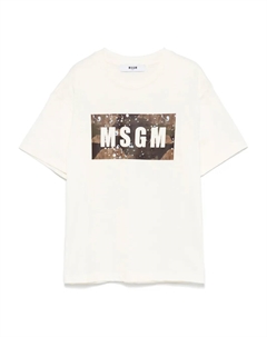 Футболка с логотипом, нейтральный Msgm kids