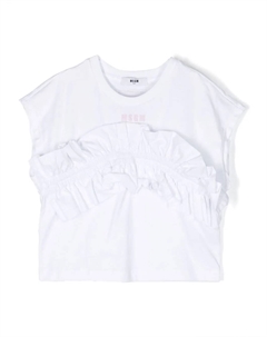 Футболка с оборками, белый Msgm kids