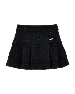 Твидовая юбка, черный Monnalisa