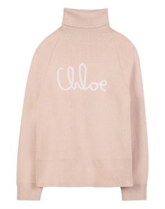 Свитер с высоким воротником и логотипом, нейтральный Chloé kids