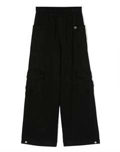 Широкие брюки с логотипом, черный Monnalisa