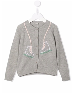 Шерстяной кардиган с вышивкой, серый Il gufo