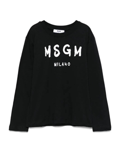 Топ milano с длинными рукавами и логотипом, черный Msgm kids