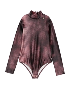 Боди с высоким воротником и узором, красный Elisabetta franchi la mia bambina