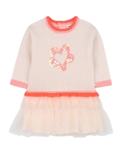 Трикотажное платье с вышивкой, розовый Billieblush