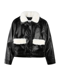 Куртка с воротником из искусственного меха, черный Marc jacobs kids