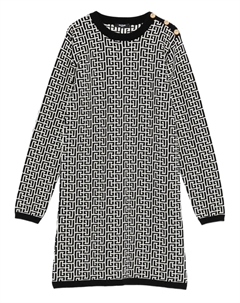 Платье с монограммой, черный Balmain kids