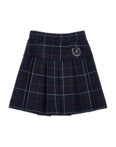 Клетчатая юбка мини со складками, синий Monnalisa