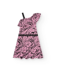 Асимметричное платье для девочки с аппликациями, розовый Tuc tuc