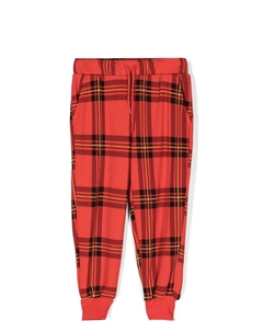 Спортивные брюки в клетку, красный Mini rodini