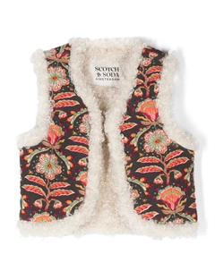 Жилет из шерпы с цветочным принтом, черный Scotch&soda