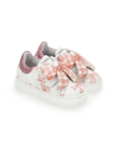 Кеды из канваса с цветочным принтом, белый Monnalisa