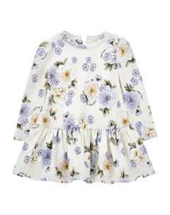 Платье с цветочным принтом, белый Monnalisa