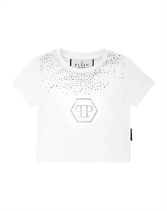 Укороченная футболка Hexagon Strass, белый Philipp plein