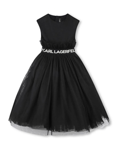 Платье с логотипом, черный Karl lagerfeld kids