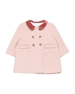 Пальто с узором в елочку, розовый Bonpoint