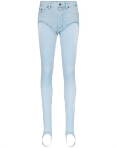 Y project джинсы с завышенной талией и штрипками s синий Y / project