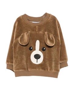 Велюровая толстовка с изображением собачьей мордочки, коричневый Molo