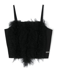 Укороченный топ с оборками, черный Monnalisa