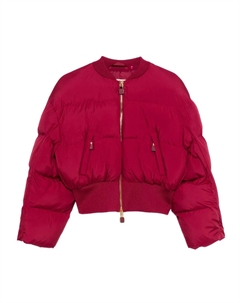 Укороченный стеганый бомбер, розовый Elisabetta franchi kids