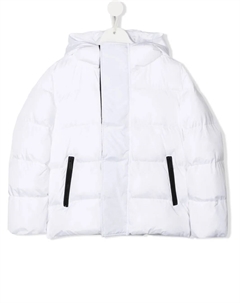Пуховик с капюшоном и карманами на молнии, белый Dsquared2 kids