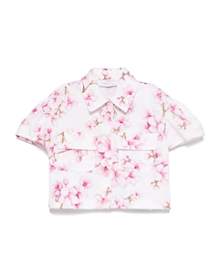 Рубашка с цветочным принтом, белый Monnalisa