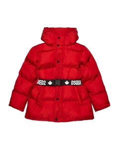 Пуховик с поясом, красный Dsquared2 kids