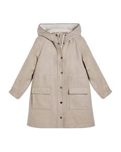 Пуховик с капюшоном, нейтральный Brunello cucinelli kids