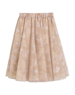 Пышная юбка с цветочным принтом, нейтральный Brunello cucinelli kids