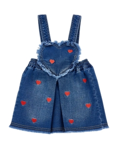 Джинсовое платье с вышивкой, синий Monnalisa