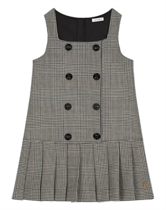 Плиссированное платье в клетку глен, черный Dolce & gabbana kids
