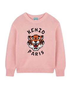 Свитер с декором Tiger Head, розовый Kenzo kids