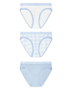 Комплект из трех трусов-брифов с логотипом, синий Polo ralph lauren kids