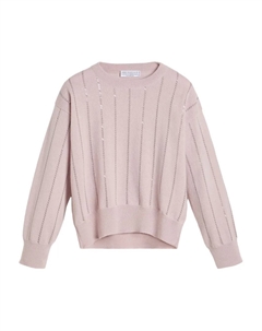 Свитер с пайетками, розовый Brunello cucinelli kids