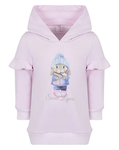 Платье-пуловер с принтом и баской, розовый Lapin house