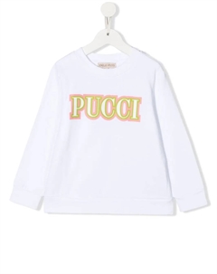 Футболка с длинными рукавами и логотипом, белый Pucci junior
