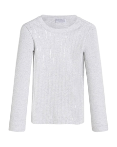 Свитер с пайетками, серый Brunello cucinelli kids