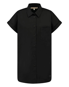 Рубашка с короткими рукавами и накладным карманом, черный Kocca