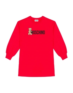 Платье с длинными рукавами и логотипом, красный Moschino kids